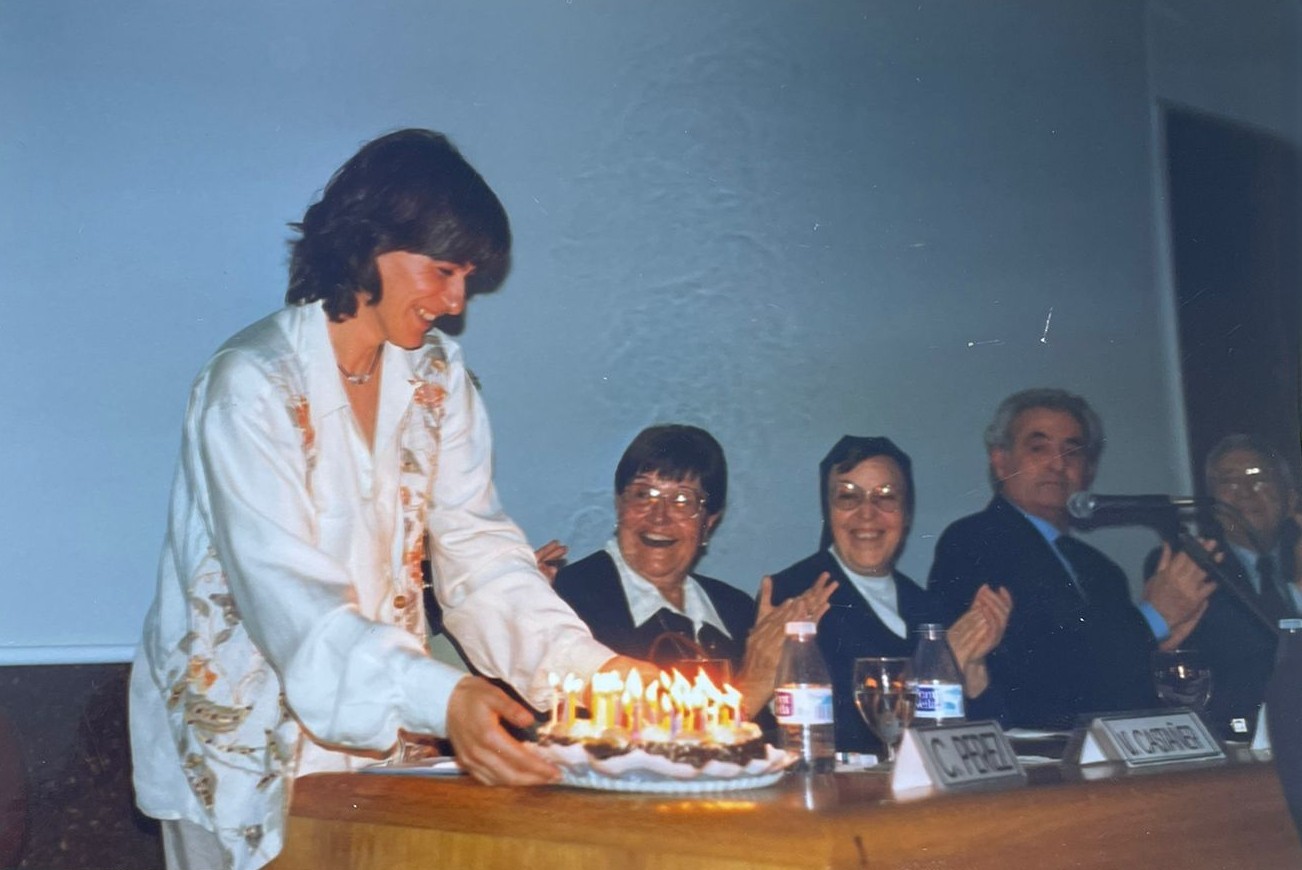 Infermera Carmen Pérez a la sala d'actes del Trueta