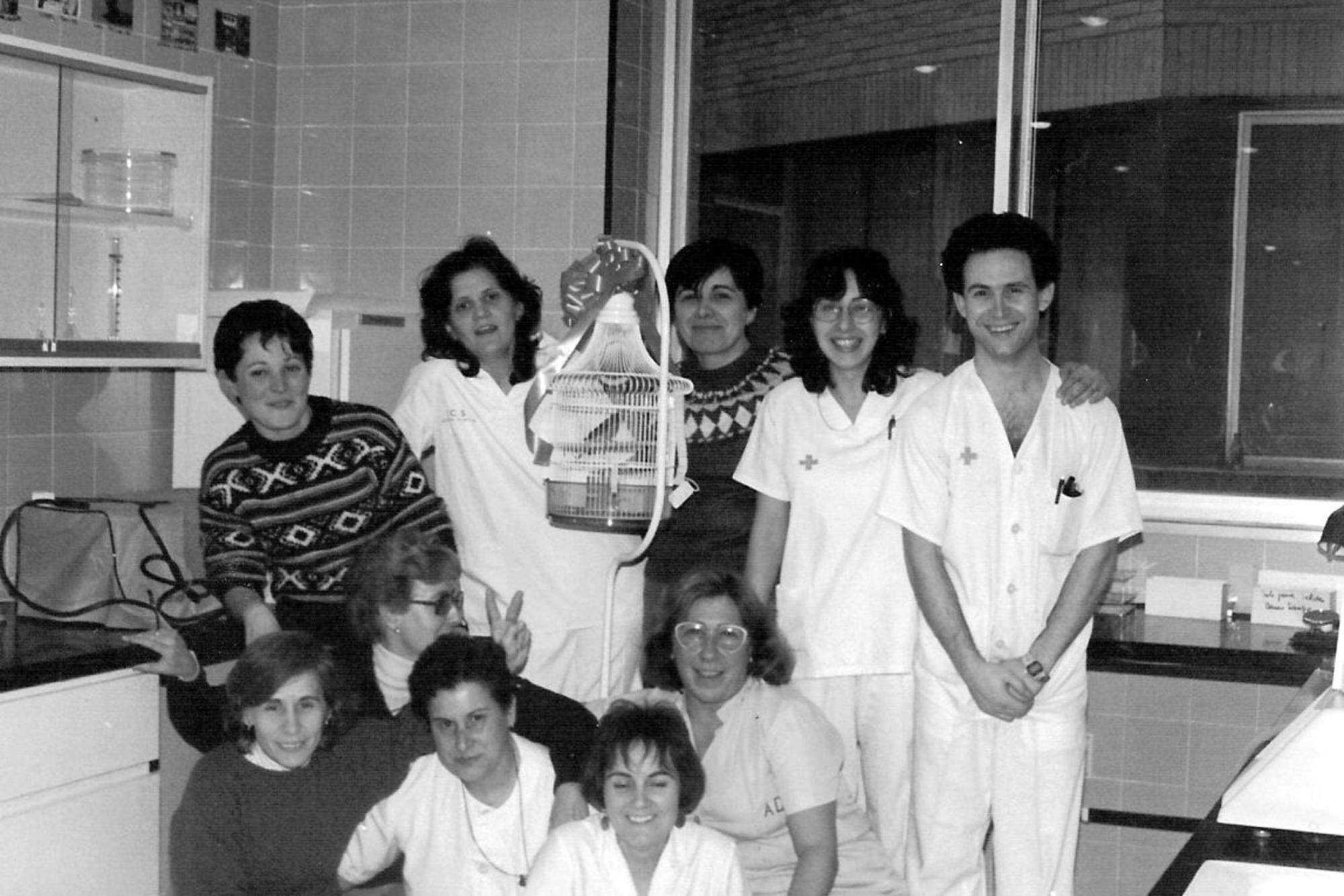 Personal del banc de sang l'any 1989